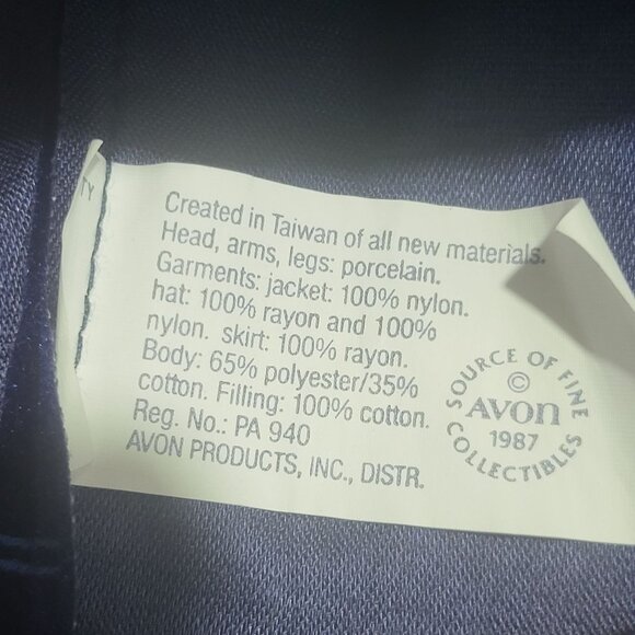 Vintage Avon Porcelain Victorian Doll 8 Inch Tall 1987 - Picture 9 of 12